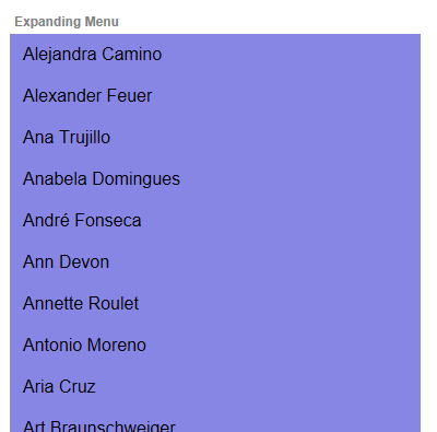Customers Expanding Menu Simple